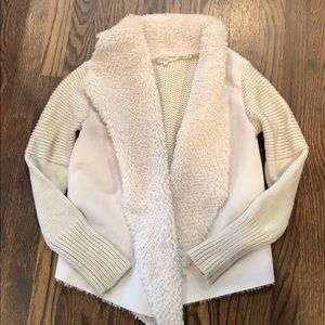 Joan Vass Cardigan faux fur/suede M